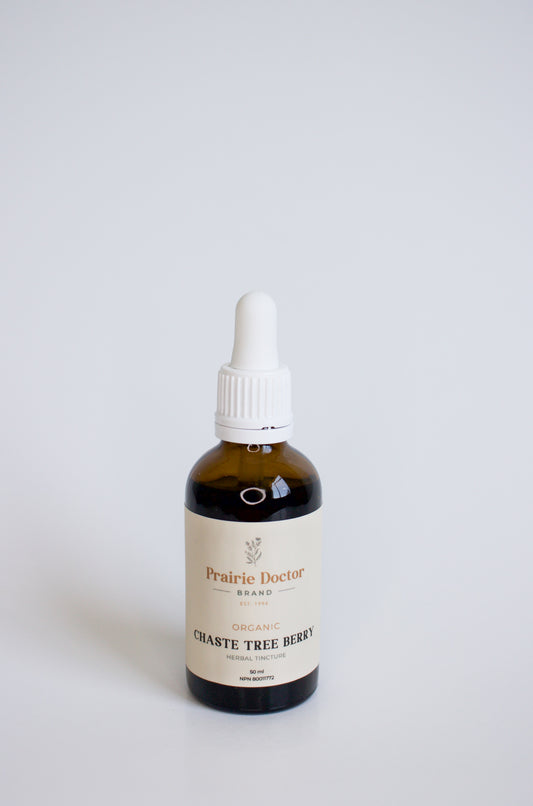 Our organic Chaste Tree Berry (Vitex) herbal tincture is crafted using organic, sustainably source Chaste Tree Berries. Chaste Tree Berry is known for its ability to help relieve symptoms of PMS, such as increased irritability and mood swings.