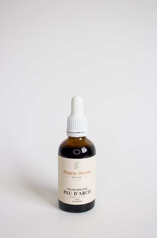 Our Pau d'Arco herbal tincture is made using organic, sustainably sourced Pau d'Arco bark. Pau d'Arco is known for its ability to relieve symptoms of respiratory infections, such as sore throats.