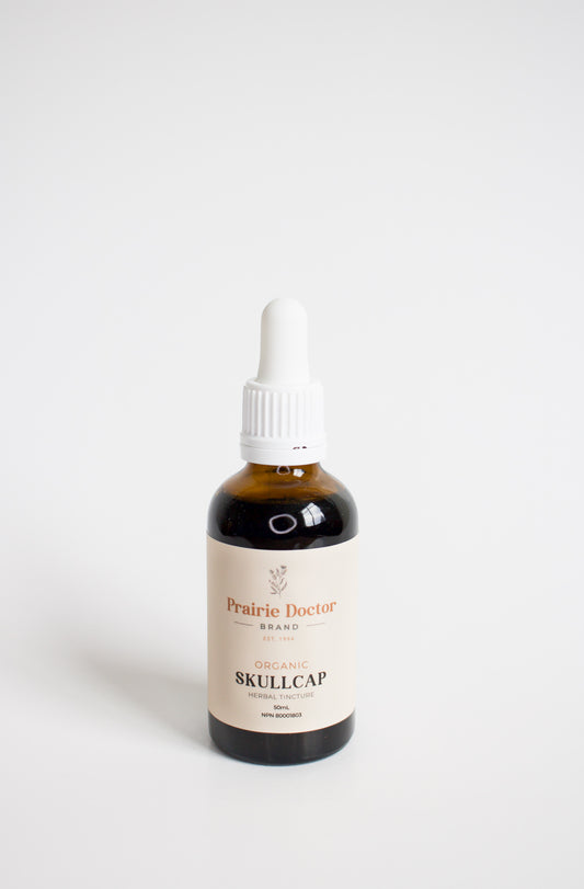 Our organic Skullcap herbal tincture has been crafted using organic, sustainably sourced Skullcap herb.&nbsp; Skullcap is known as a mild sedative as well as a natural remedy for headaches.