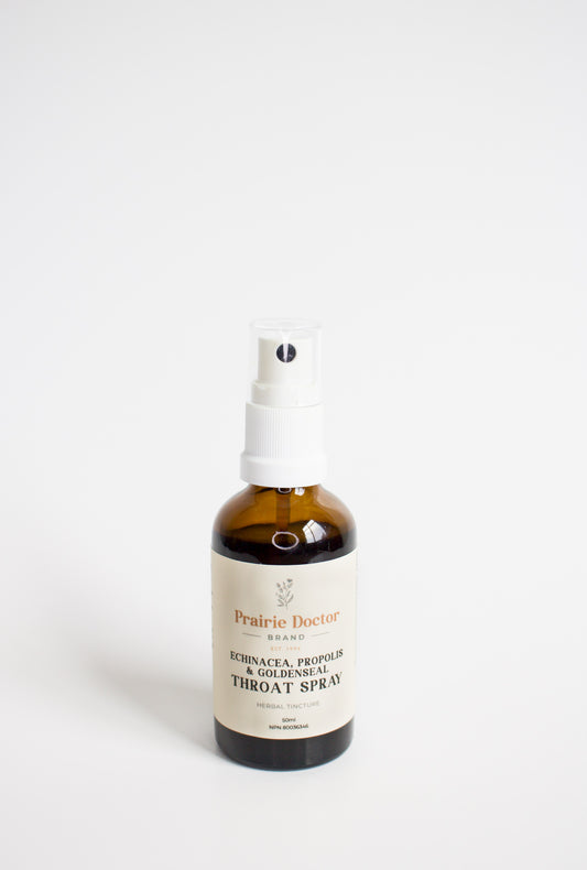 Our Echinacea & Propolis throat spray is a potent blend crafted to support your immune system and soothe irritation of the throat.