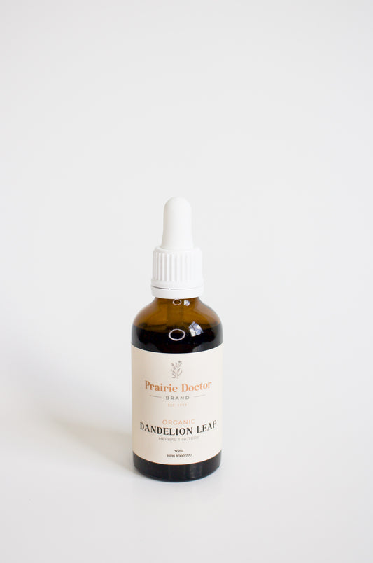 Our organic dandelion leaf herbal tincture can be used as a diuretic to help increase the amount of urine to encourage the flushing of the urinary tract
